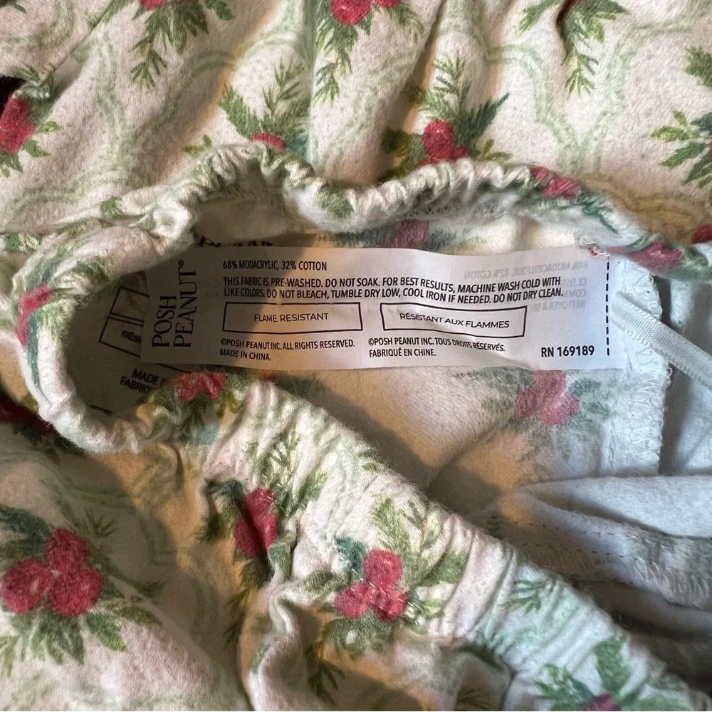 Posh Peanut Gladys Flannelette Ruffled Pajama Set 🎄🌺 Size 12-18M